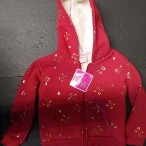 Red Heart/kittens Patterned Kids Hoodie